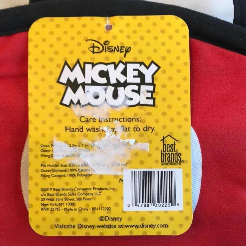 Disney Mickey Mouse oven mitt and pot holder NWT